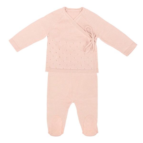 Conjunto Jubon y Polaina Odette Rosa (T.0-1M)