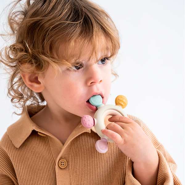 Juguete bebés mordedor sensorial madera / silicona - 2