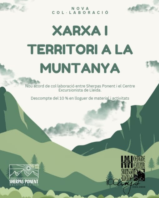 Sherpas Ponent: ¡descuento para los socios y socias, en el alquiler de material de barrancos y vías ferratas!