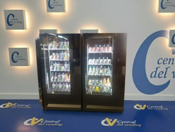 LOTE 2 MAQUINA VENDING VENDO G-DRINK BEBIDAS FRIAS CON PANTALLA TACTIL MAS MONEDERO Y TARJETERO