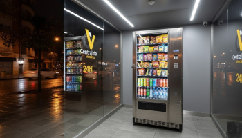 MAQUINA VENDING SNACK Y BEBIDAS BIANCHI BLINDADA DE ACERO INOXIDABLE