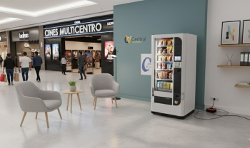 MAQUINA EXPENDEDORA VENDING DE SNACKS Y BEBIDAS FRÍAS MANEA MSX8 CON ASCENSOR CON PAGO MONEDERO DE CAMBIO