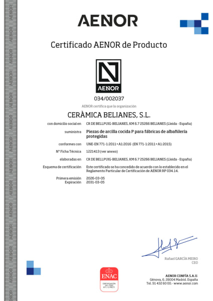 Certificado AENOR Superenvà 7 ® Triple Acústico