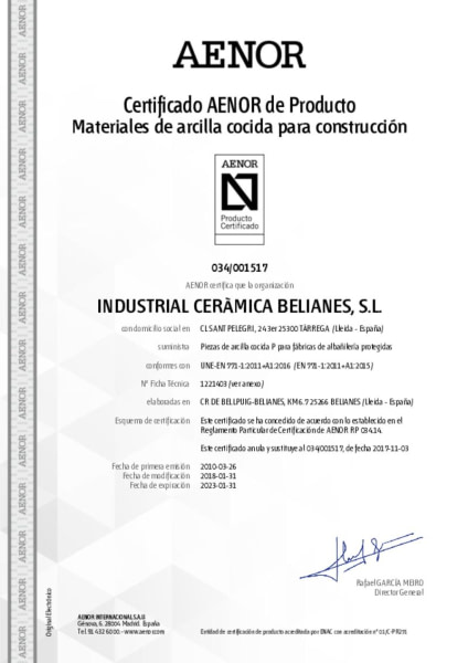 Certificado AENOR Superenvà ® 5