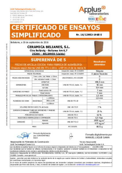 Ensayos laboratorio Superenvà ® 5