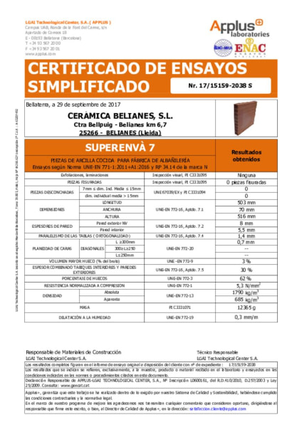 Ensayos laboratorio Superenvà ® 7