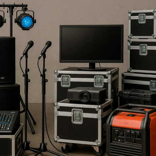 Alquiler Audiovisual de sonido, luz, video y generadores de energía