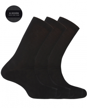 Pack de 3 calcetines de algodón - liso "Basix" negro