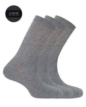 Pack de 3 calcetines de algodón - liso "Basix" gris