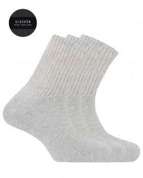 Pack de 3 calcetines de algodón - sport "Basix" gris claro