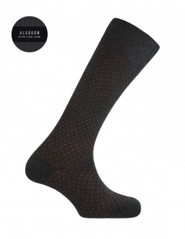 Calcetines alto bota de algodón - puntos gris oscuro