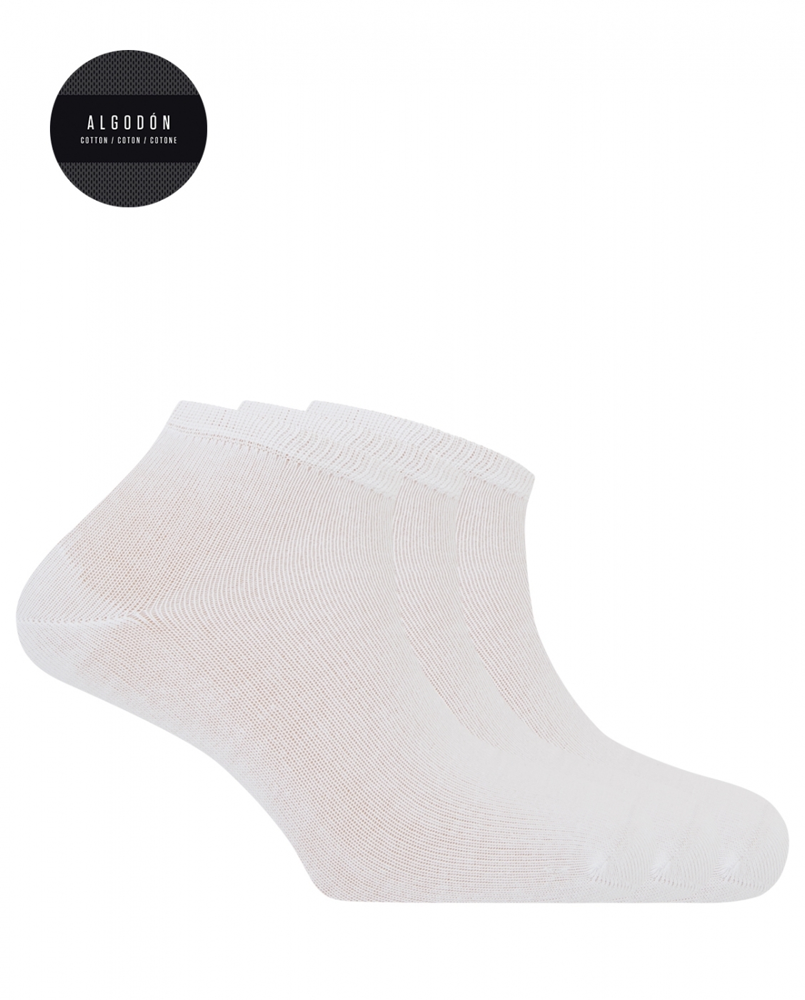 Pack de 3 calcetines de algodón - liso "Basix" blanco