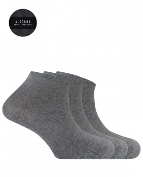 Pack de 3 calcetines de algodón - liso "Basix" gris claro
