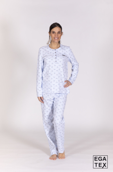 EGATEX pijama de algodón manga larga mujer