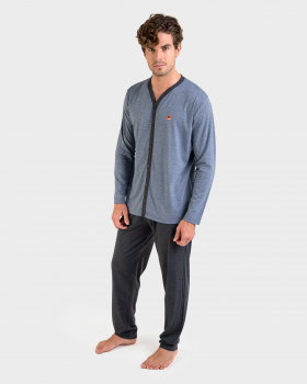MASSANA pijama hombre abierto manga larga