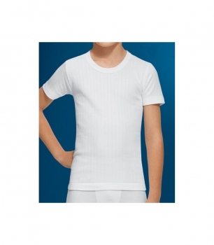 Camiseta niño m/corta cuello redondo algodón de invierno