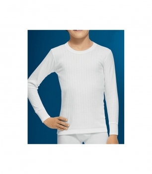 Camiseta niño m/larga cuello redondo algodón de invierno