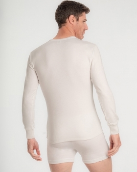Camiseta hombre termal m/larga cuello redondo algodón de invierno - 1
