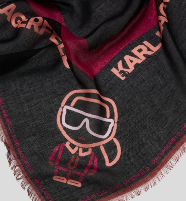 KARL LAGERFELD Pañuelo cuadrado negro Karl Biarritz - 1