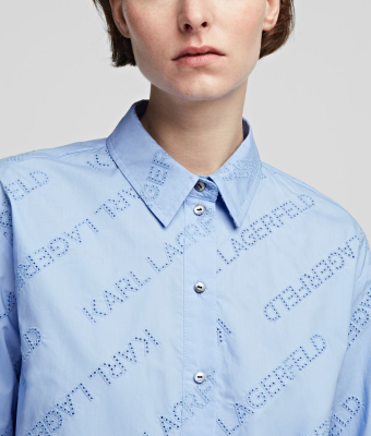 KARL LAGERFELD Camisa oversize tipo túnica con logotipo de Karl - 8