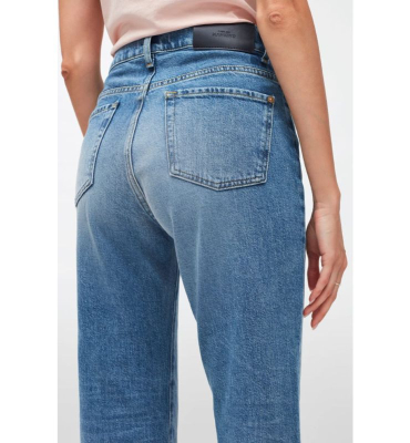 7 FOR ALL MANKIND Vaqueros de corte recto, tiro alto y largo cropped - 6