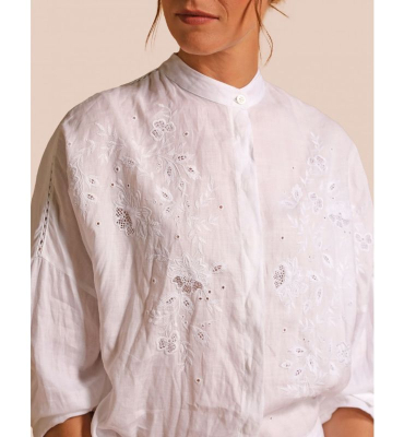 HIGH Camisa de corte muy ancho con bordado floral - 4