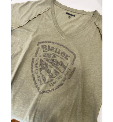 BLAUER Camiseta manga corta con logo en strass - 1