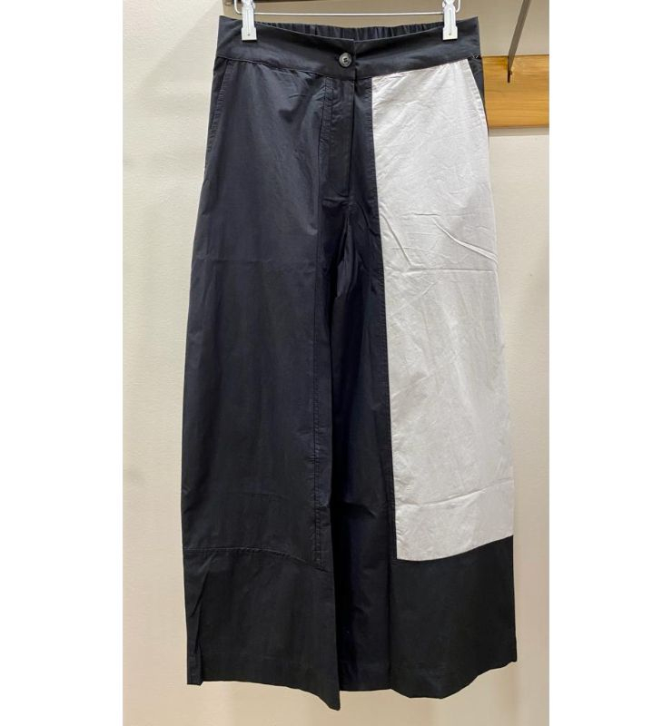 ALEMBIKA Pantalón ancho de algodón fino bicolor - 