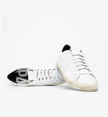 P448 Sneakers charol gastado color blanco - 3