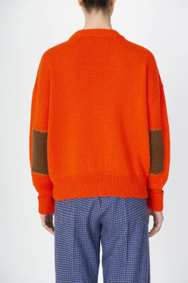 ALYSI Jersey color anaranjado con codos en contraste - 2