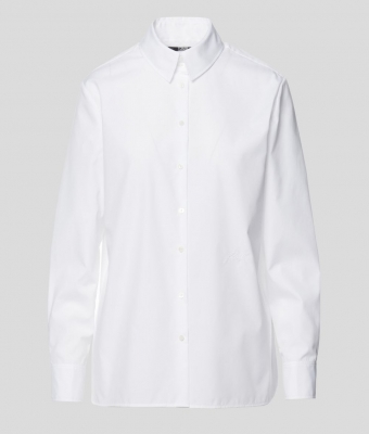 KARL LAGERFELD Camisa blanca de popelina con adornos