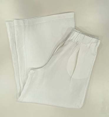 ALYSI Pantalón de lino color crudo - 3