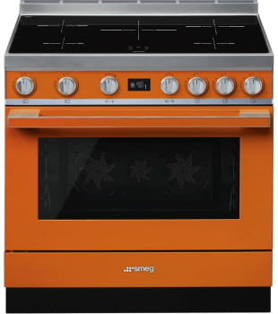 Smeg CPF9IPOR Cocina Portofino Color Naranja 90x60cm Horno Pirolítico XXL y 5 Zonas de Inducción