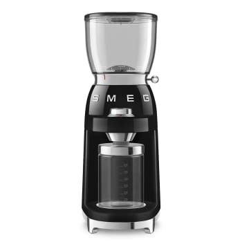Molinillo de Café CGF01BLEU SMEG Negro con Capacidad 350g | 30 niveles de molido | 9 funciones | Almacenaje 130gr