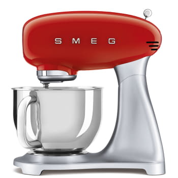 Robot de cocina SMF02RDEU SMEG Rojo de 800 W, con Sistema Planetario | Motor Direct drive | 10 velocidades variables | Capacidad cuenco bol 4,8L