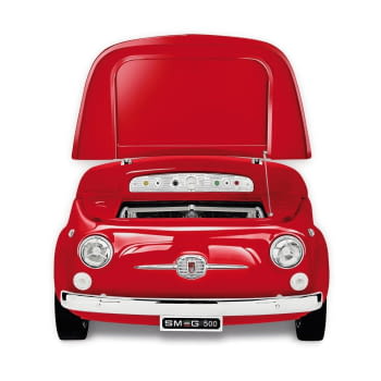 Frigorífico Retro Diseño Fiat 500 Rojo Smeg SMEG500R | Diseño capó coche | Línea Retro Años 50 | Envío + Instalación + Retirada