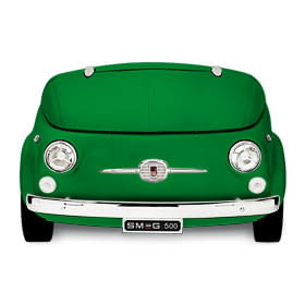 Frigorífico Diseño Retro 500 Fiat Smeg SMEG500V  Verde | Diseño capó coche | Línea Retro Años 50 | Envío + Instalación + Retirada Gratis