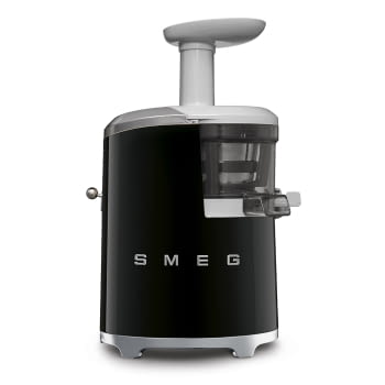 Licuadora SJF01BLEU SMEG Negro de 150 W, con Tecnología de extracción lenta 43 RPM | Jarra 500ml en Tritan | Palanca de ajuste de zumo