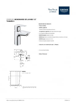 Ficha producto GROHE 23899001
