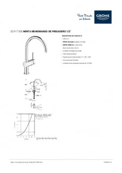 Ficha producto GROHE 32917000