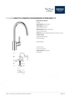 Ficha producto GROHE 31126004