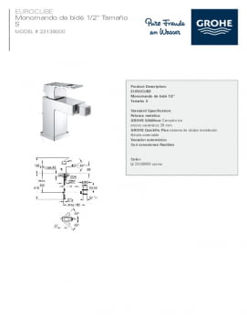 Ficha producto GROHE 23138000