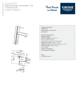 Ficha producto GROHE 23450001