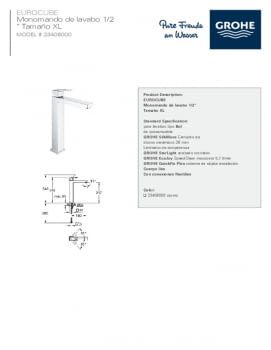 Ficha producto GROHE 23406000
