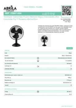 Fitxa producte FABRILAMP 238071209