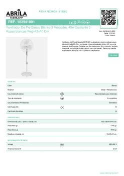 Ficha producto FABRILAMP 183941001