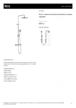 Roca Columna de ducha termostática telescópica modelo Victoria T-Plus, 59,5  x 25,4 x 117 centímetros, color metálico (Referencia: A5A2C18C00) :  : Bricolaje y herramientas