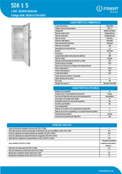 Fitxa tècnica INDESIT SI6 1 S