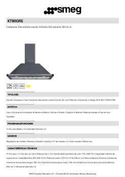Fitxa tècnica SMEG KT90GRE
