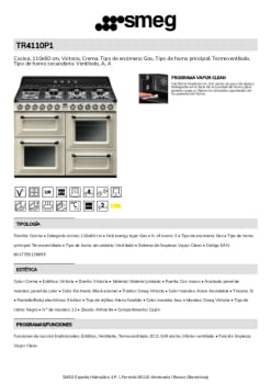 Ficha técnica SMEG TR4110P1